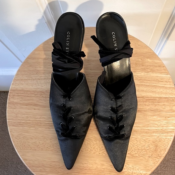 Colin Stuart | Lace Up Satin Kitten Heels RARE FIND - Picture 2 of 5